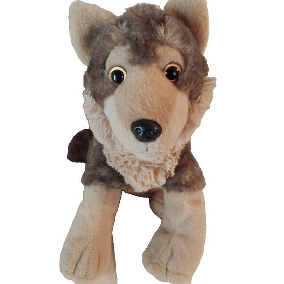 Wild Republic Timber Wolf Plush Stuffed Animal Brown Grey Plushie Toy 12” - Picture 1 of 11